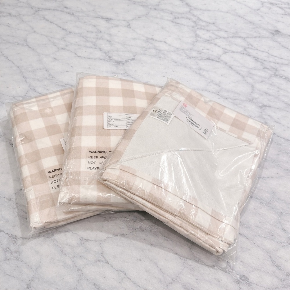 Martha Stewart 100% Cotton Tan/Grey Gingham Towels New Farmhouse Bathroom (3)